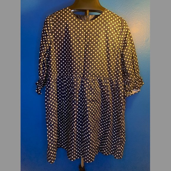 Mod Dolly Elle Polka Dot Babydoll Smock Dress Size Medium EUC - Picture 1 of 6